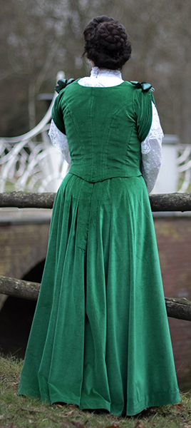 1890's Green Velvet Evening Gown